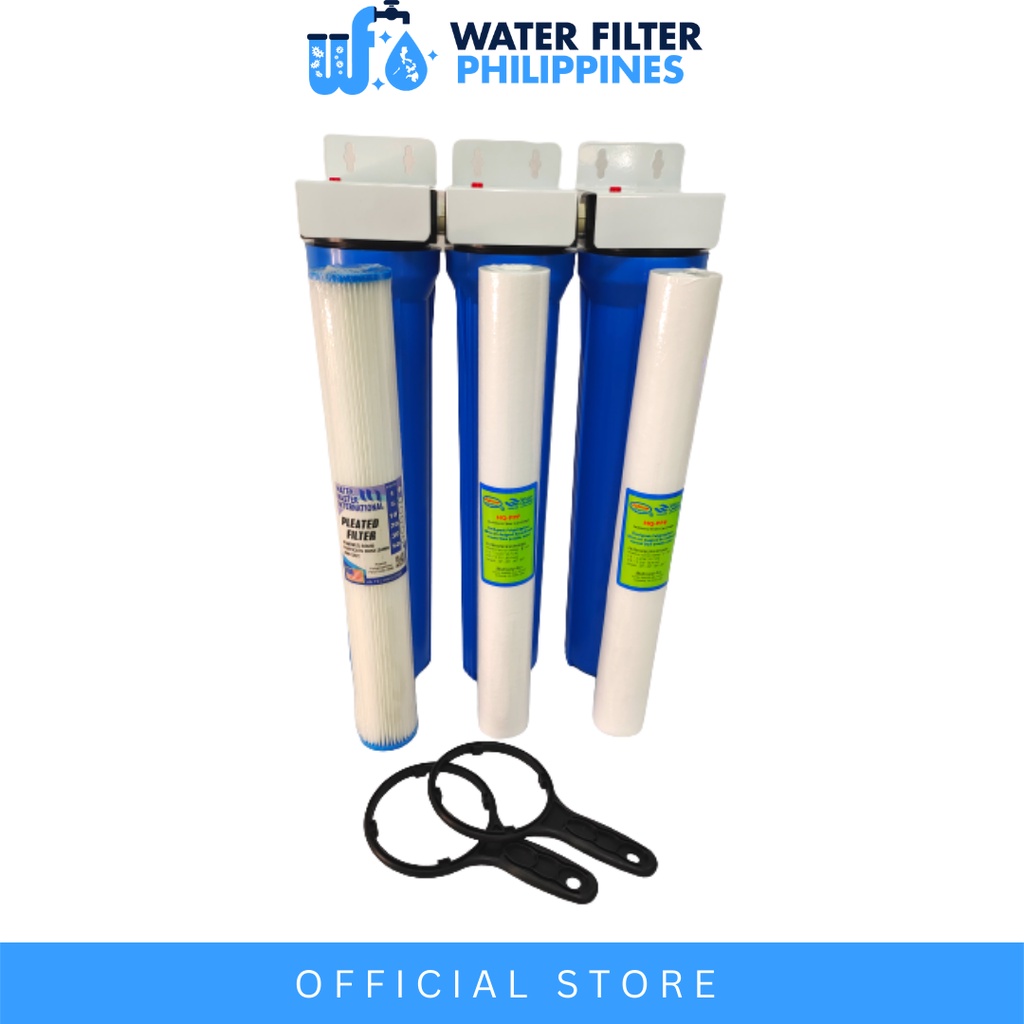 Water Filter 3 Stages 20" Basic Sediment with Washable Pleated Whole