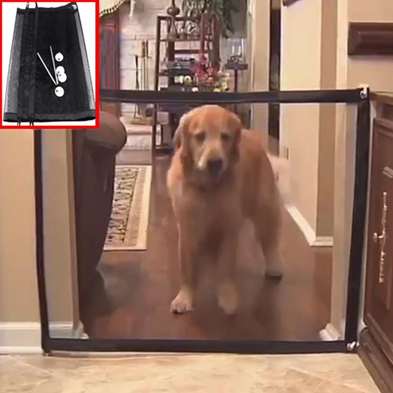 Dog Gate Mesh Pet Barrier Fences Portable Folding Indoor And Outdoor
