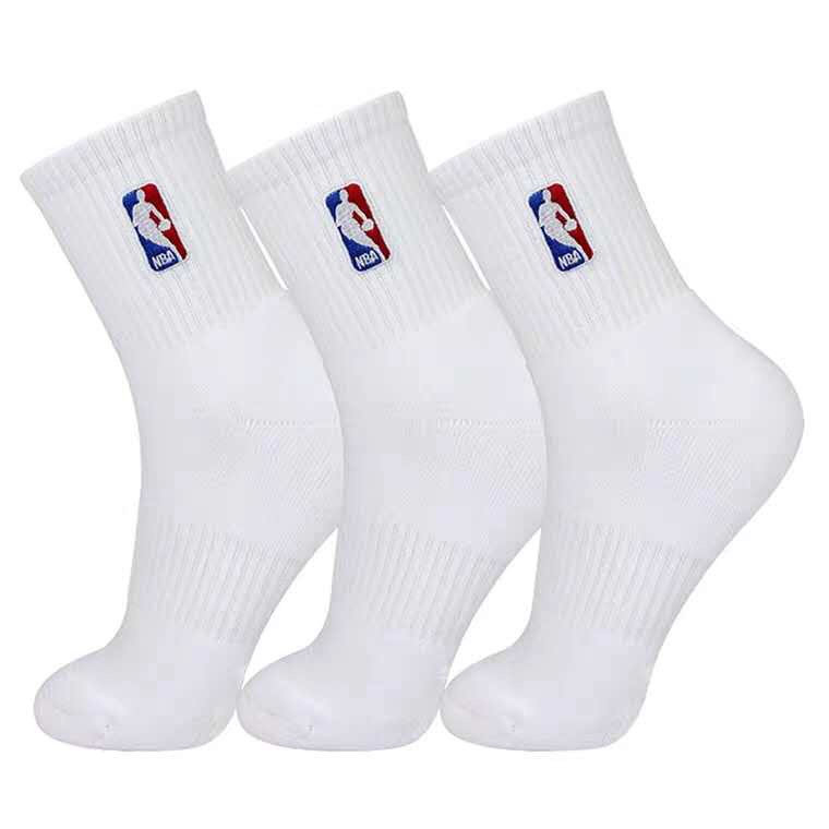 1Pair Mid Cut Black/White Basketball Socks For Men Shopee Philippines