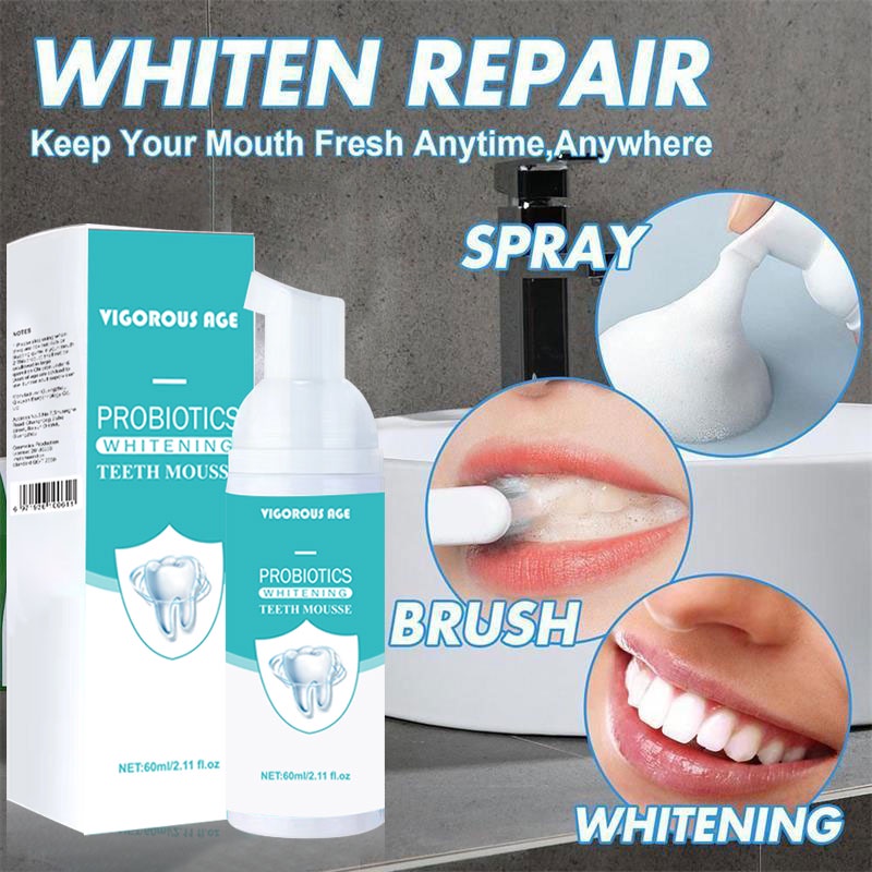 teeth whitening mousse foam toothpaste removes stains Whitening bright