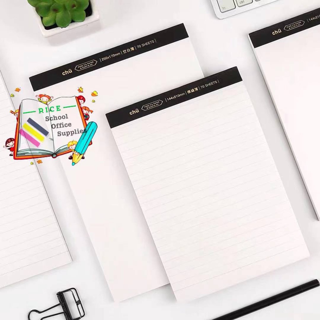 Rice A6/A5/B5 Steno Memo pad Writting Notepad 70Sheets Grid/Line/Blank ...