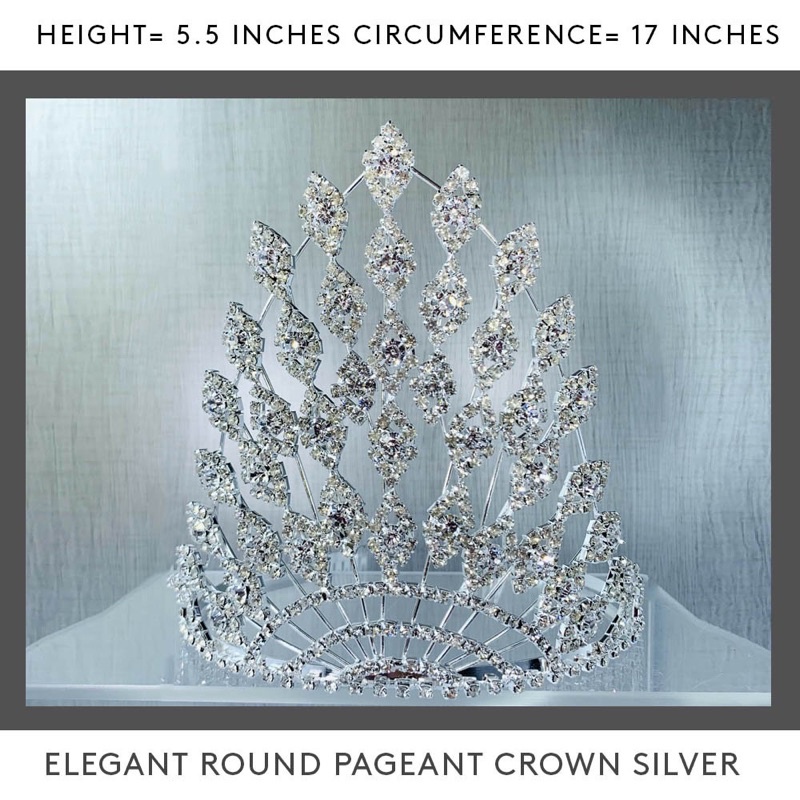 BIG SIZEELEGANT PAGEANT CROWN SILVER ROUND | Shopee Philippines