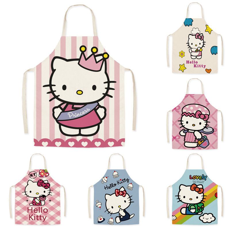 Sanrio Cute Adult Cartoon TK Sleeveless Apron Cat Fashion Kitchen ...