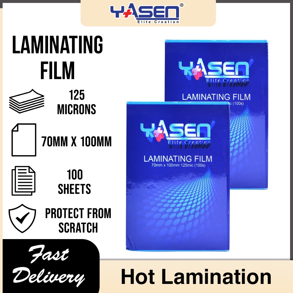 Yasen Laminating Film 70mm x 100mm 125 microns (100 Sheets) Shopee