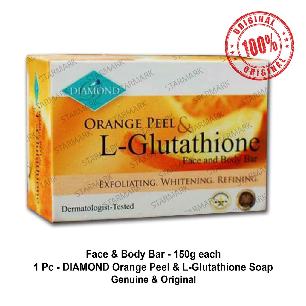 Diamond Orange Peel and LGlutathione Soap Face and Body Bar Soaps 150g