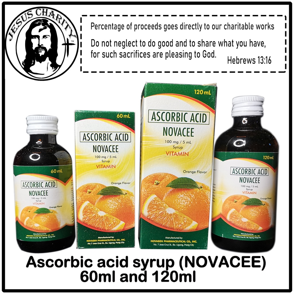 NOVACEE vitamin c syrup ascorbic acid syrup for kids 60ml and 120ml