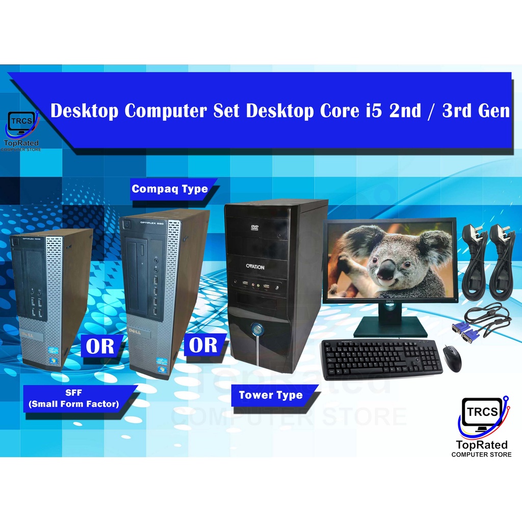 Desktop Computer Set Desktop Core i5 2nd / 3rd Gen 4GB / 8GB RAM 500GB