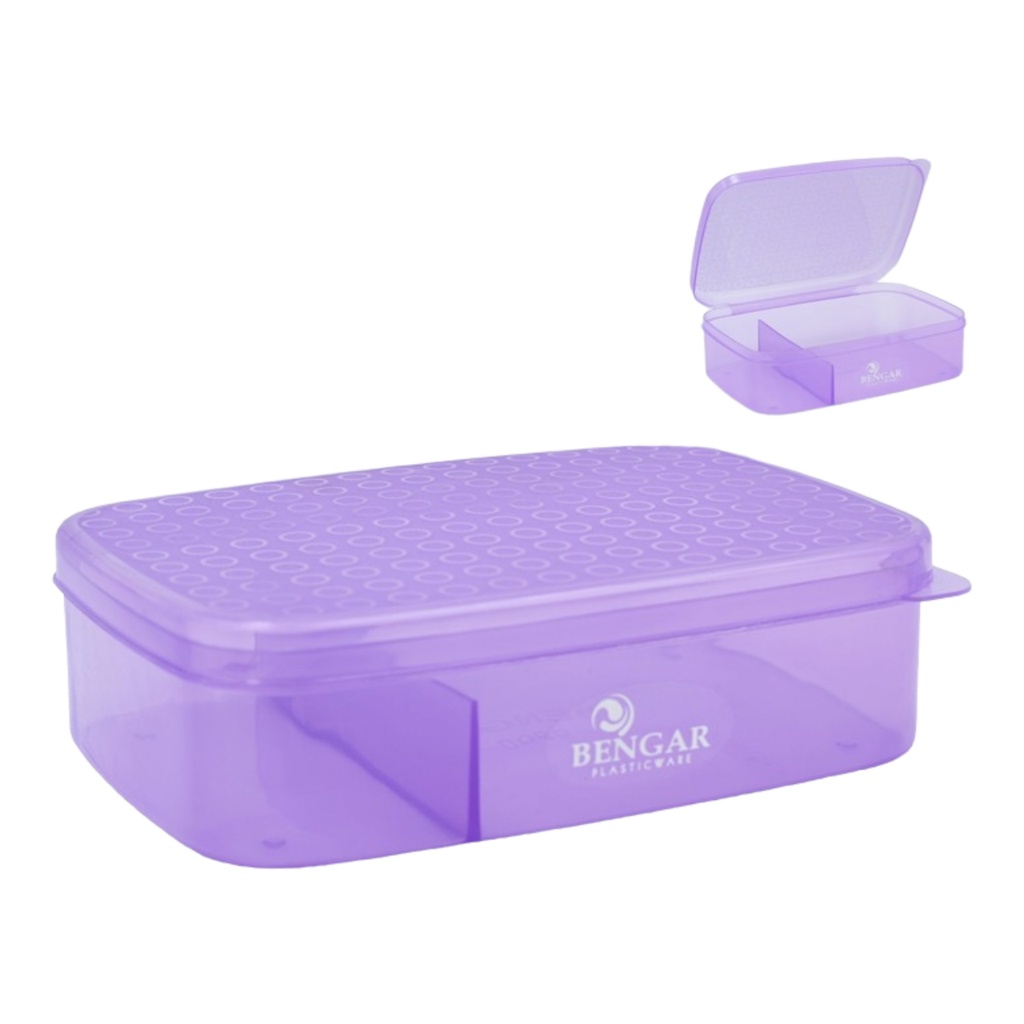 Square Lunch Box With 2 Compartments Food Keeper Storage Bento