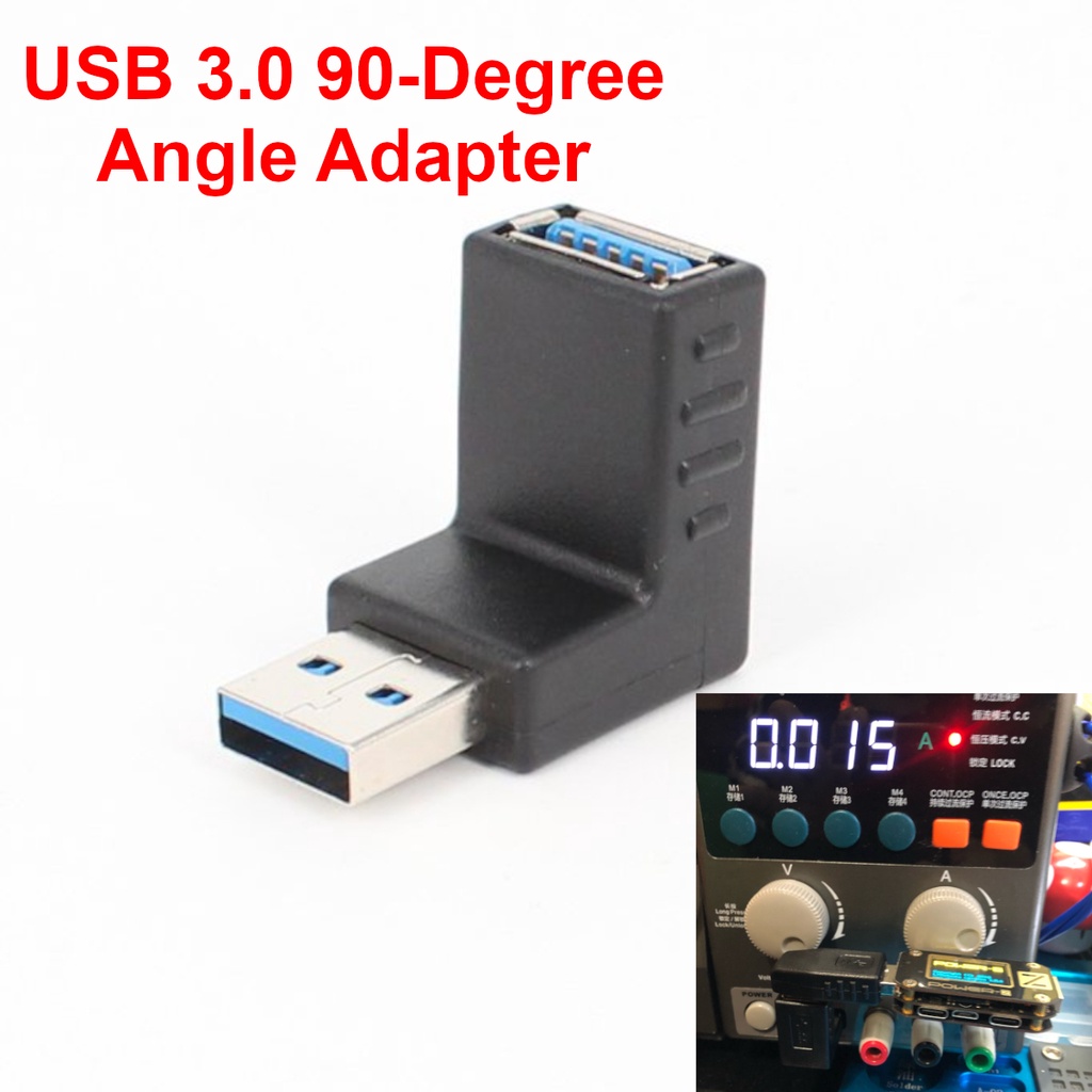 90 Degree Angle Mini USB Extension Cable - Male To Female Left/Right/Up/Down