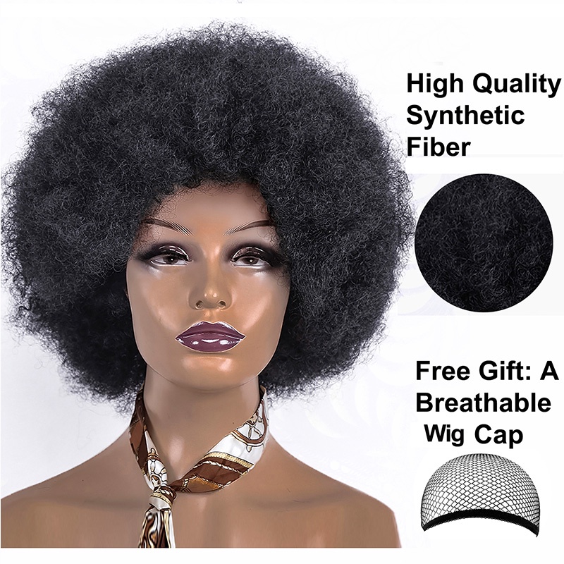 Synthetic Afro Wig Short Fluffy Hair Wigs For Black Women Kinky Curly