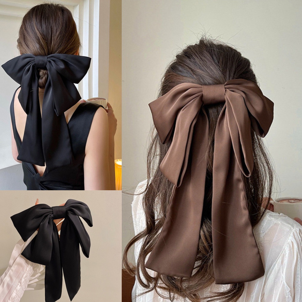 Korean Designer Style Yarn Bow Hairpin Female Back Head Headdress 2023 ...