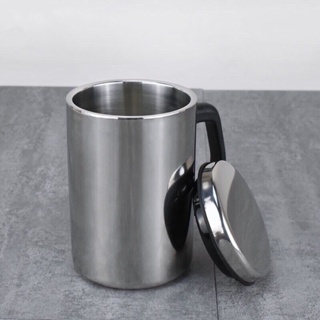 Stainless Steel Coffee Mug 500ml Mug with Lid Beer Mugs for Tea Cup Metal  Cup Drink