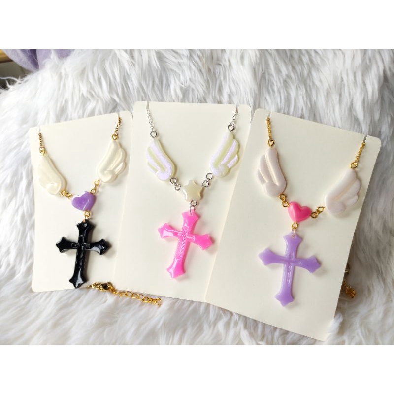 DEVIL CANDY Magical Girl Cross Chain Necklace cute kawaii handmade ...