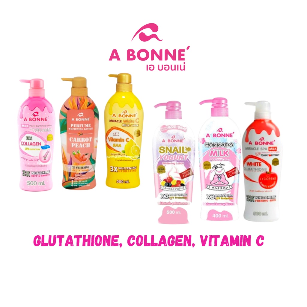 A Bonne Lotion Collagen Snail Yogurt White Glutathione 500ml Shopee