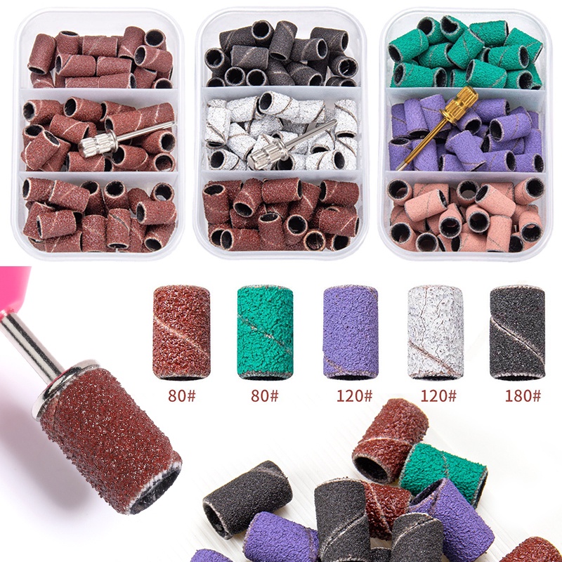 BORN PREETY 80/120/180 Nail Sanding Cap Bands For Electric Nail Machine ...