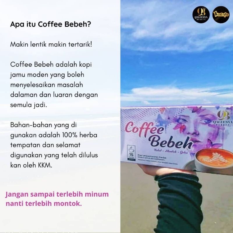 HQ COFFEE BEBEH QALEESYA BEAUTY HERBAL PRE-MIXED COFFEE 15 SACHETS X ...