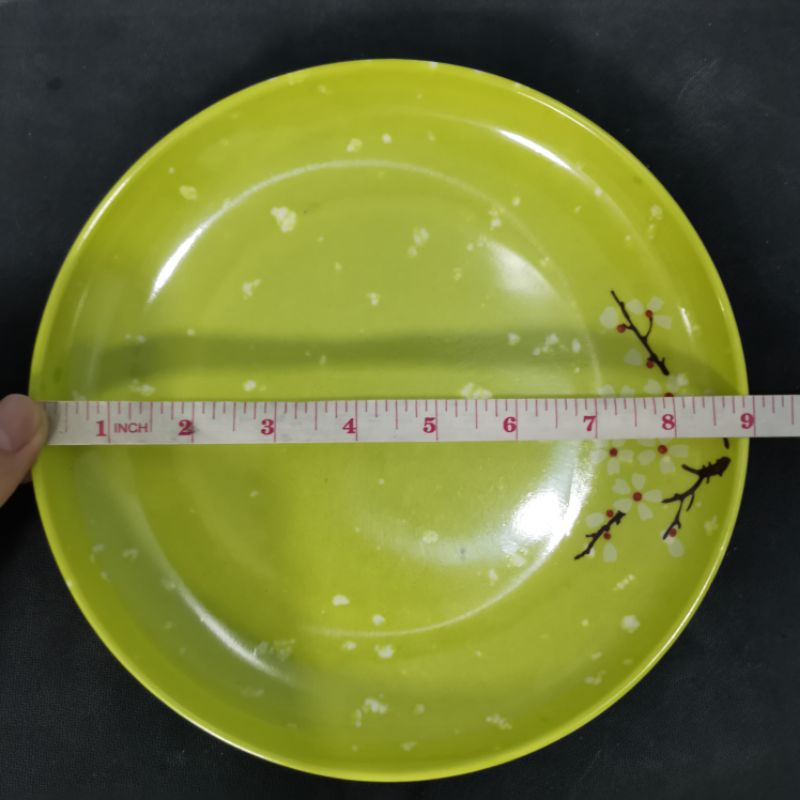 3/6pcs. Melamine Round Dinner plate; Green Dinnerware Sakura Design