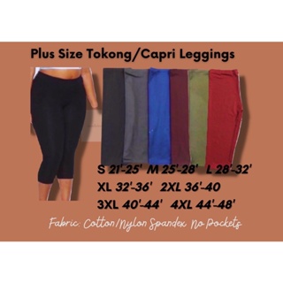 Plus Size Tokong Capri Leggings (Makapal)