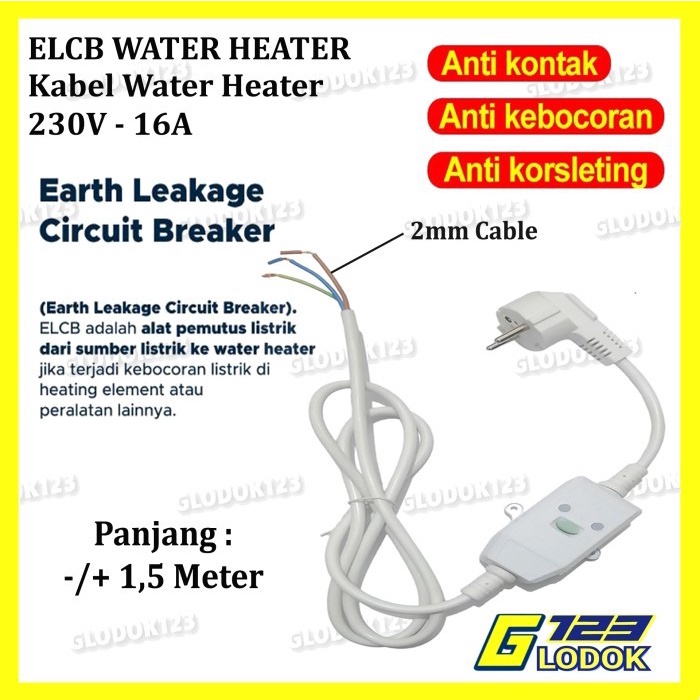 Elcb Cable Water Heater 16A Automatic Electric Circuit Breaker Water