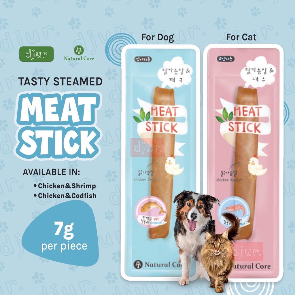 NATURAL CORE 7g Korean Cat Dog Meat Stick Fresh & Tasty Steamed Chicken