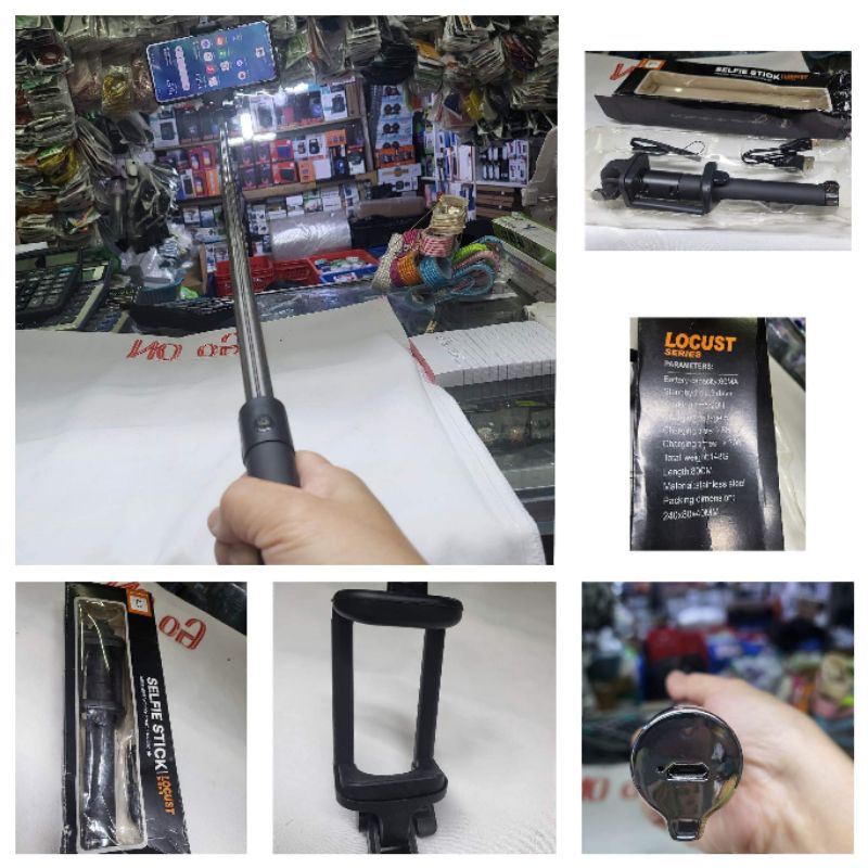 Bluetooth Selfie Stick. Locust Bluetooth Monopad. USB Android Charging ...