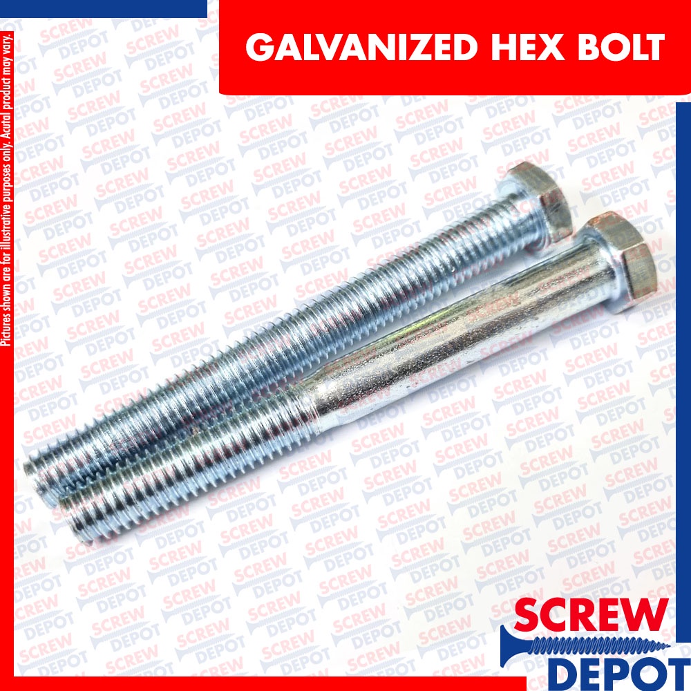 1SET 5/16 x 1/2 - 6 inches Ordinary Hex Bolt / Galvanized Hexagonal ...