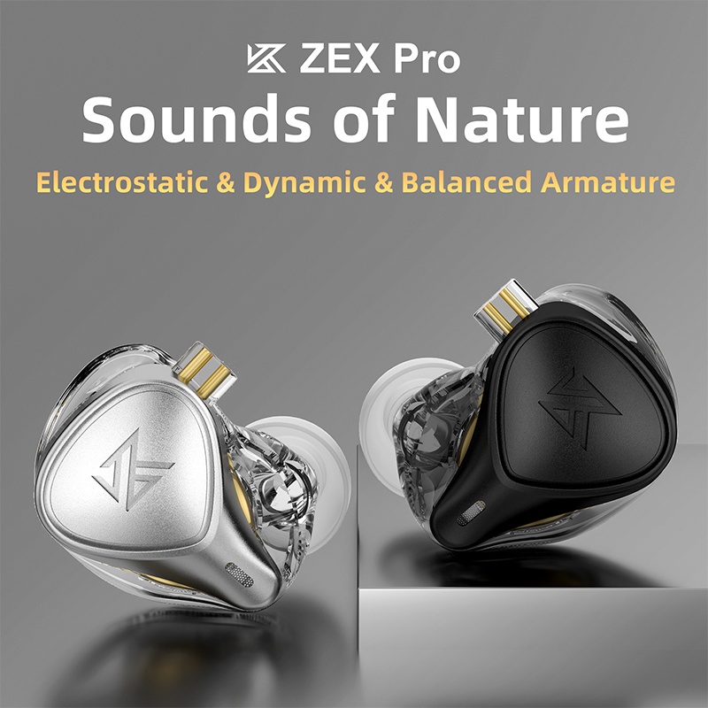 Kz X Crinacle Crn Zex Pro Electrostatic And Dynamic Balanced Armature Earphones 3 Units Shopee