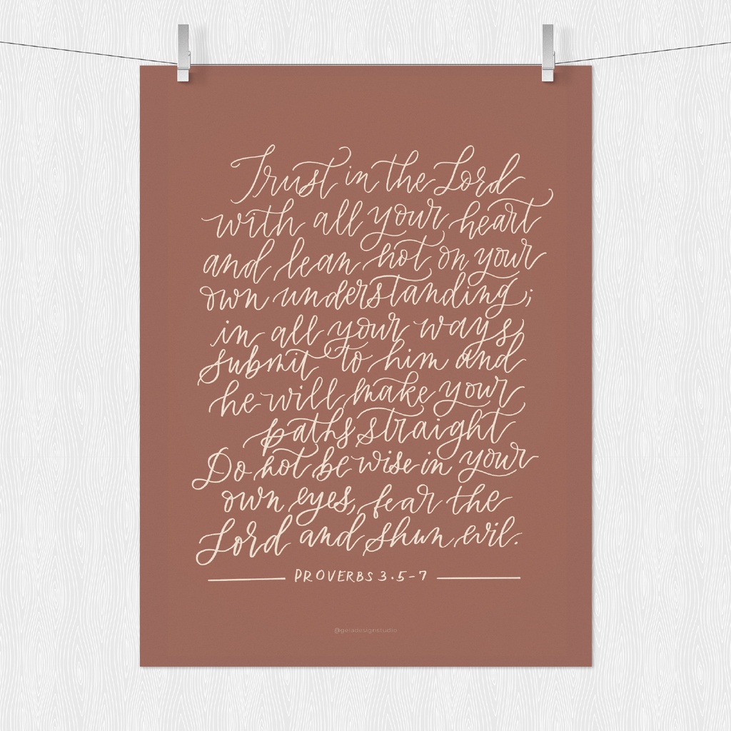 Trust In The Lord | | Handwritten Wall Art Print | Calligraphy Poster ...