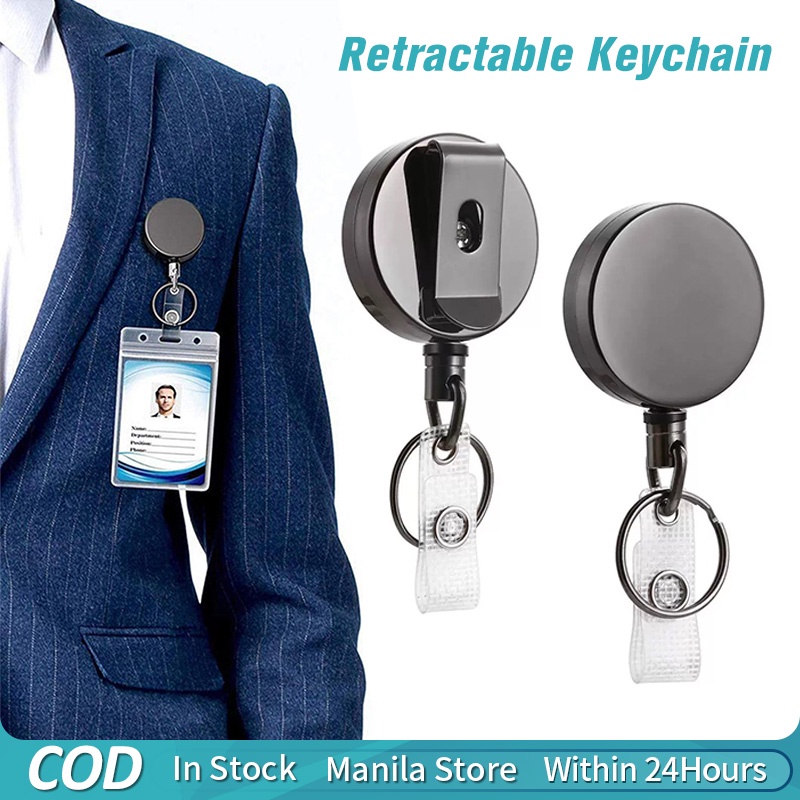 Retractable Keychain Metal Badge Reel with Claw Clasp and Clip for Id ...