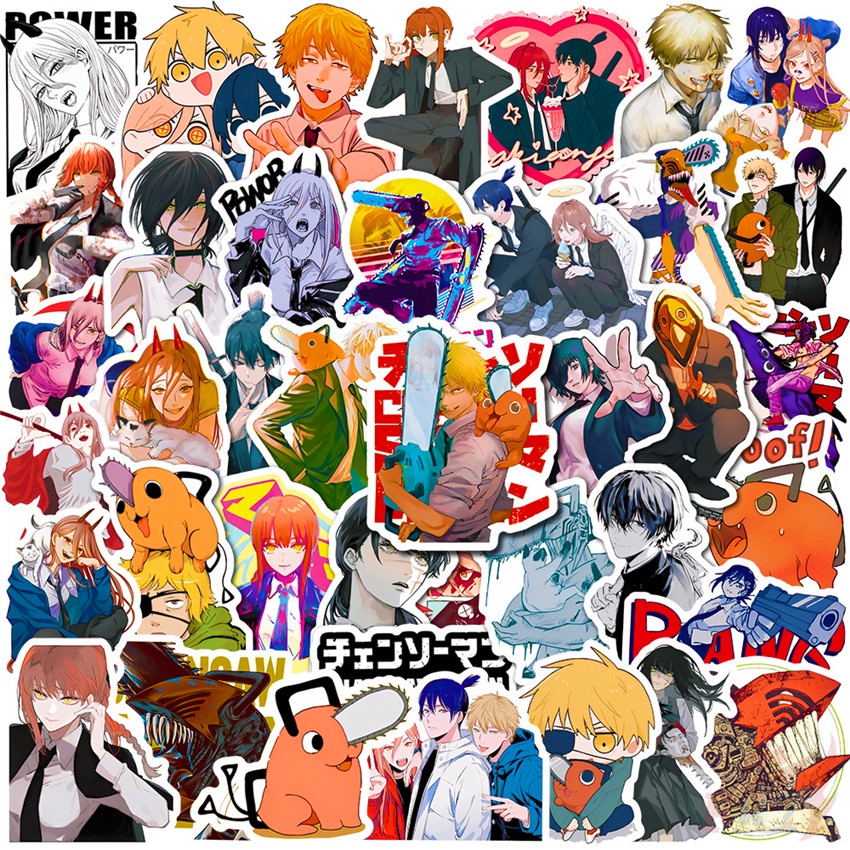 Anime Chainsaw Man Series Doodle Waterproof Stickers Diy Creative