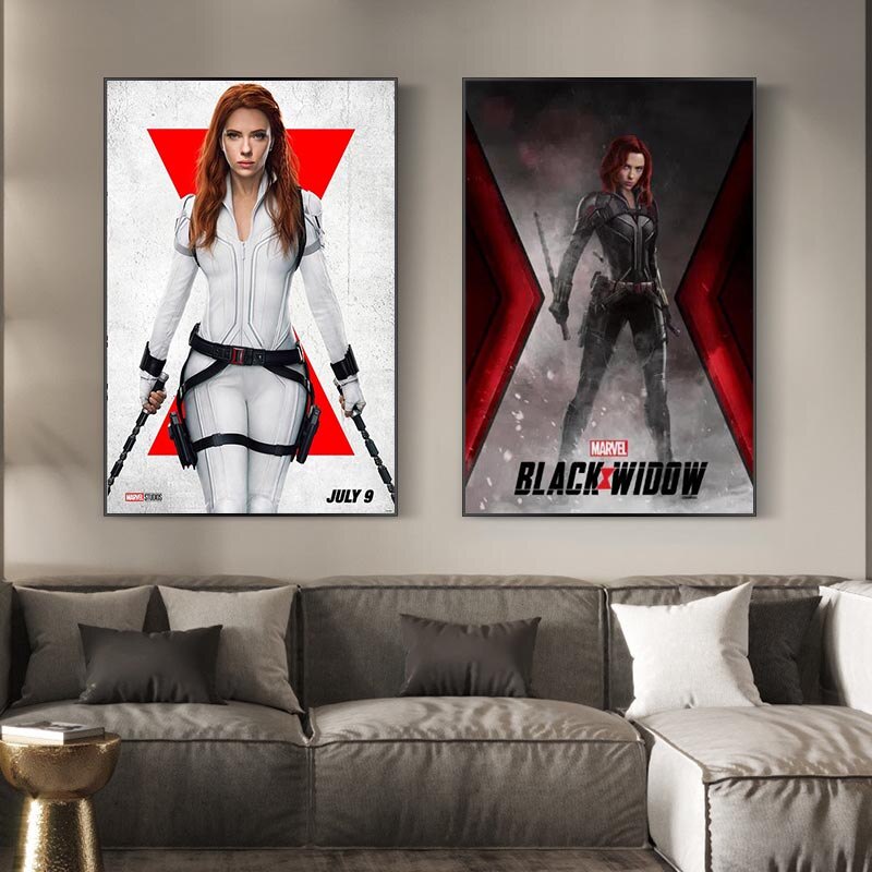 Marvel Superhero Posters Avengers Black Widow Movie Canvas Painting ...