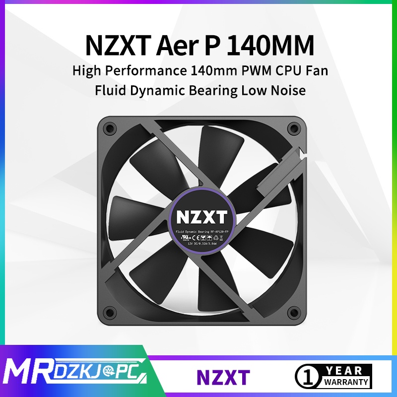 NZXT Aer P 140mm PC Case CPU Fan Black 4 PIN PWM Desktop Computer CPU