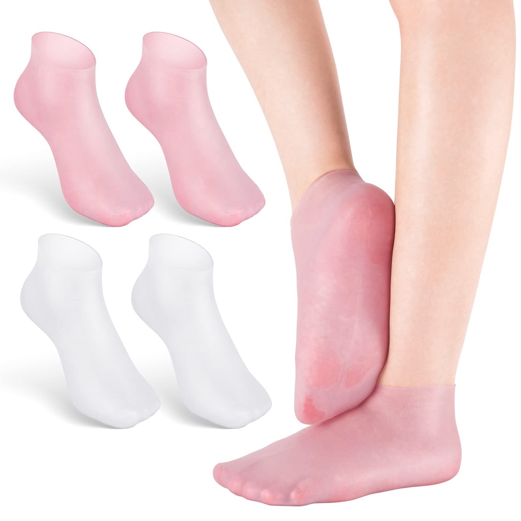 1Pair Feet Care Socks Spa Home Use New Silicone Moisturizing Gel Heel