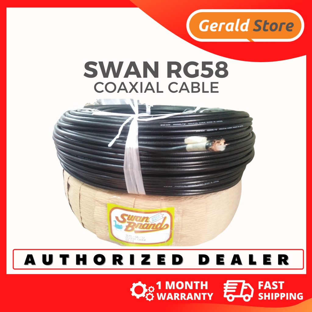 Swan RG58 Coaxial Cable for Base Mobile Radio Made in Japan RG58