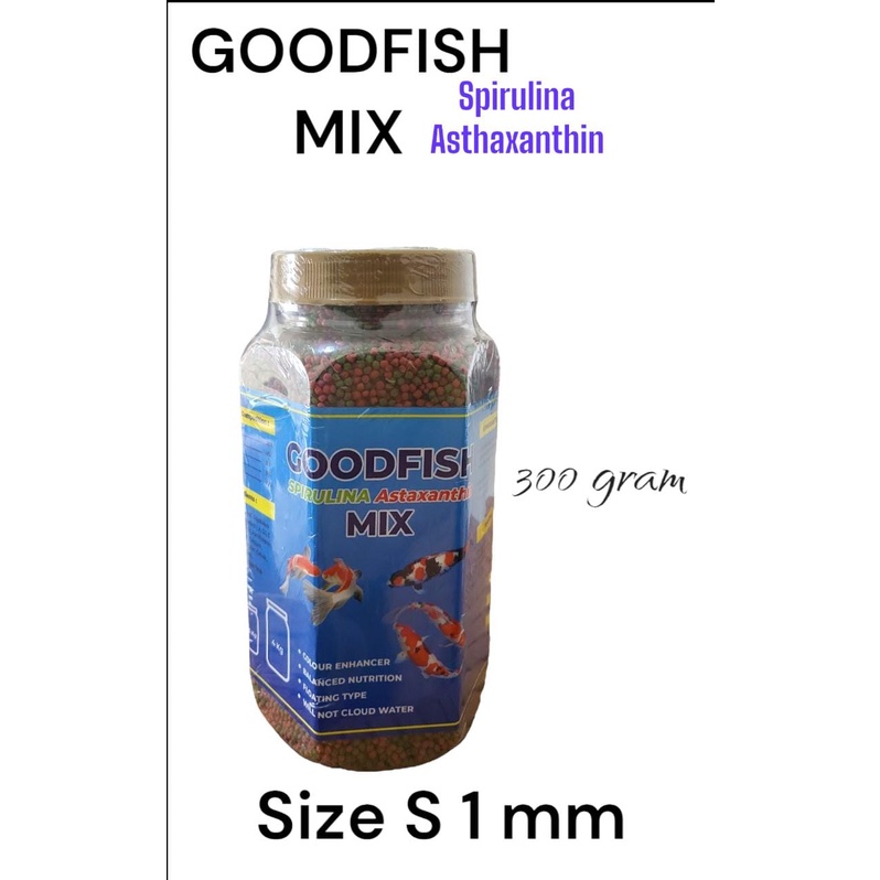 Koi Chef Fish Pellet GOODFISH MIX SPIRULINA ASTAXANTHIN 300gram 1mm