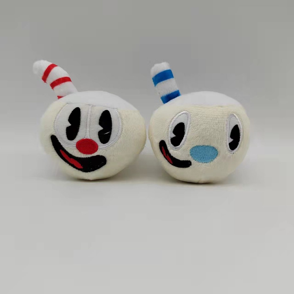 Cuphead Plush Keychain Toy Mugman Game Mecup Brocup Doll Kids Birthday ...