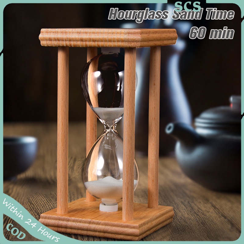 60 Minutes Hourglass Sand Timers,Large Sand Timer for Gift,Decorative  Wooden San
