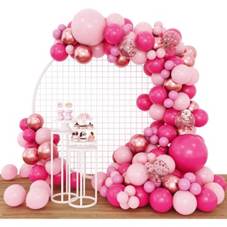 Pink Balloon Arch Kit Double Stuffed Lavender Balloon Garland 104Pcs Latex  Paste