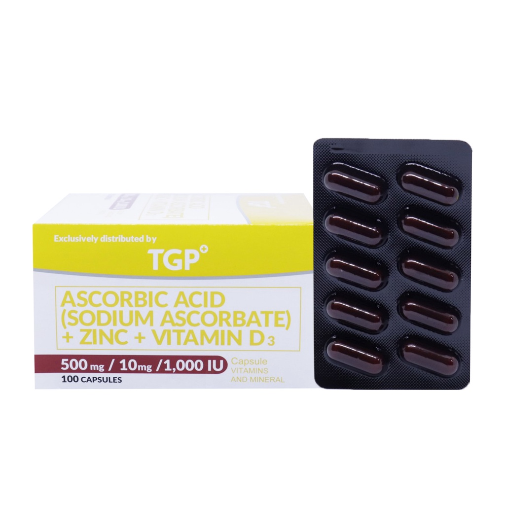 TGP Ascorbic Acid (Sodium Ascorbate) + Zinc + Vitamin D3 500mg/10mg/1