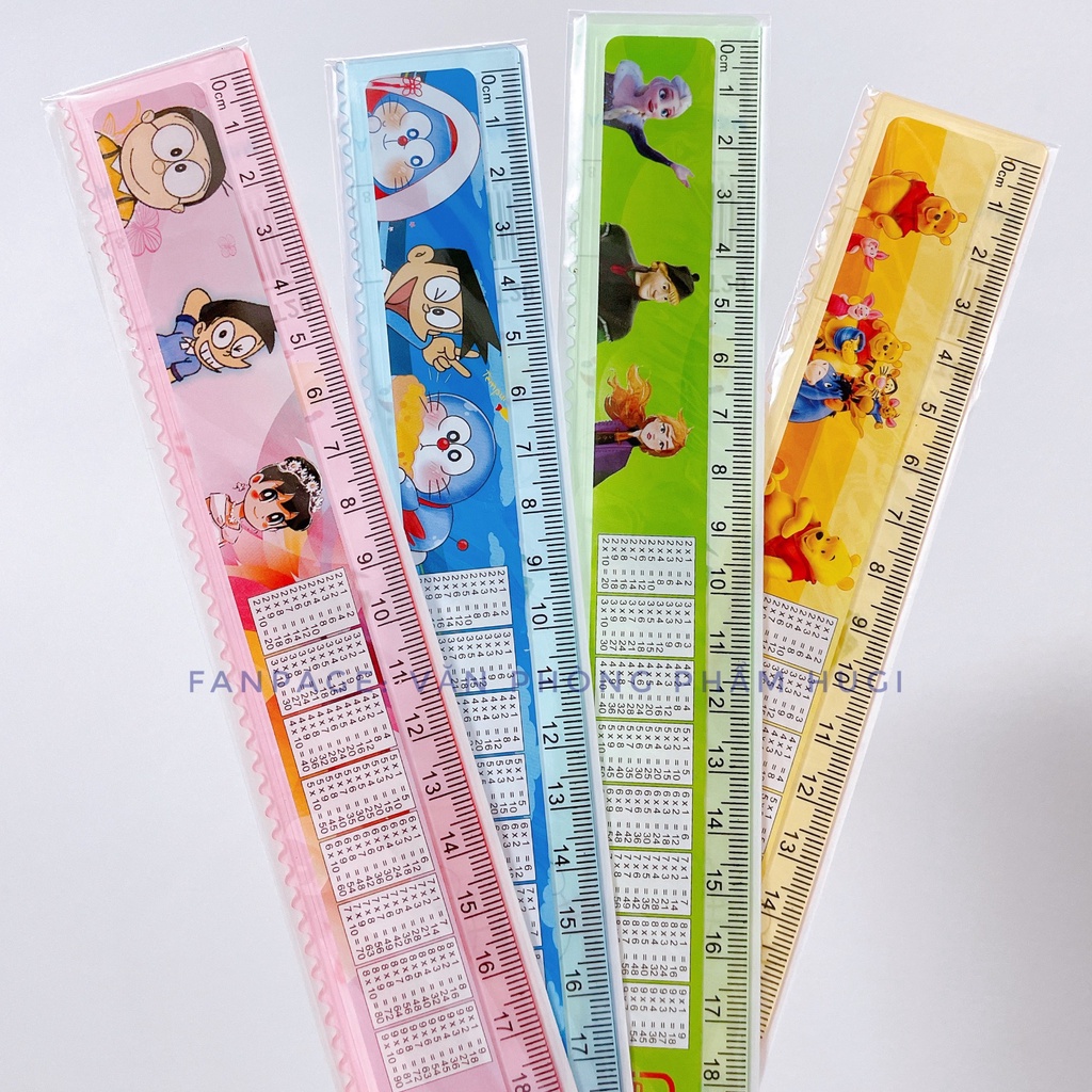 Set of 2 cute cartoon rulers with convenient multiplication table ...