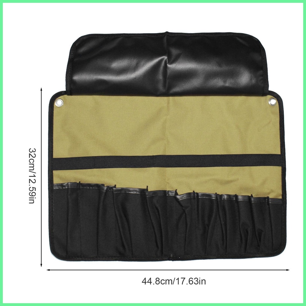 Pocket Tool Roll Organizer Tool Roll Up Pouch with 10 Pockets Wrench Organizer & Tool Pouch