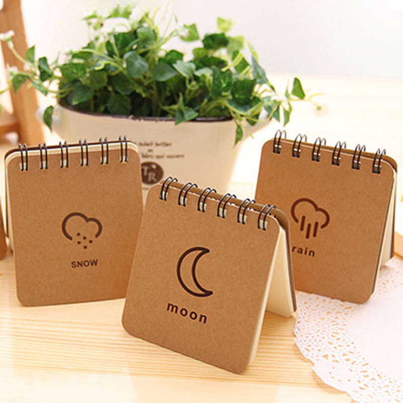 60 Sheets A7 Mini Weather Series Pocket Coil Book Student Portable ...