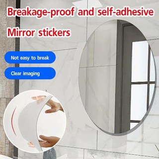 Acrylic Mirror Wall Stickers Square Oval Self Adhesive Mirror