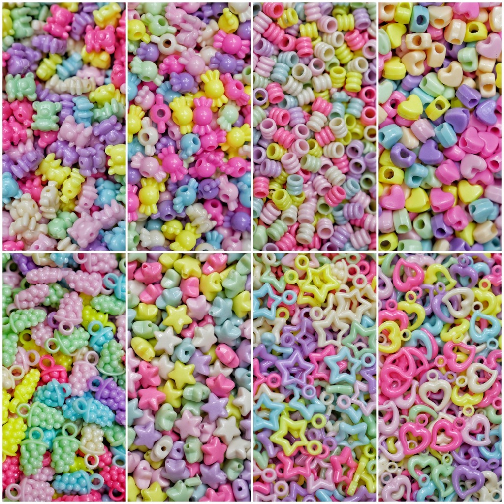 Pastel Beads Round Flower For Various DIY Work Making Candy Colored