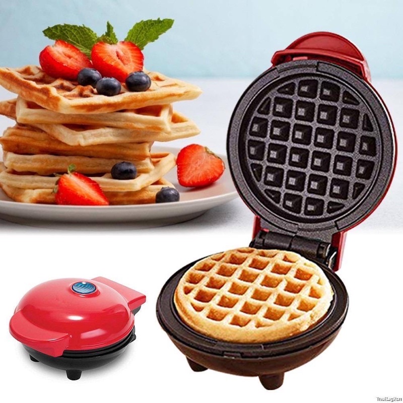 Mini Waffle Maker NonStick Pan Circular Bakeware Pancake Cookies