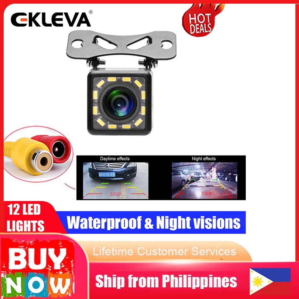 EKLEVA car Rear View Camera Universal 12 LED Night Vision Backup ...