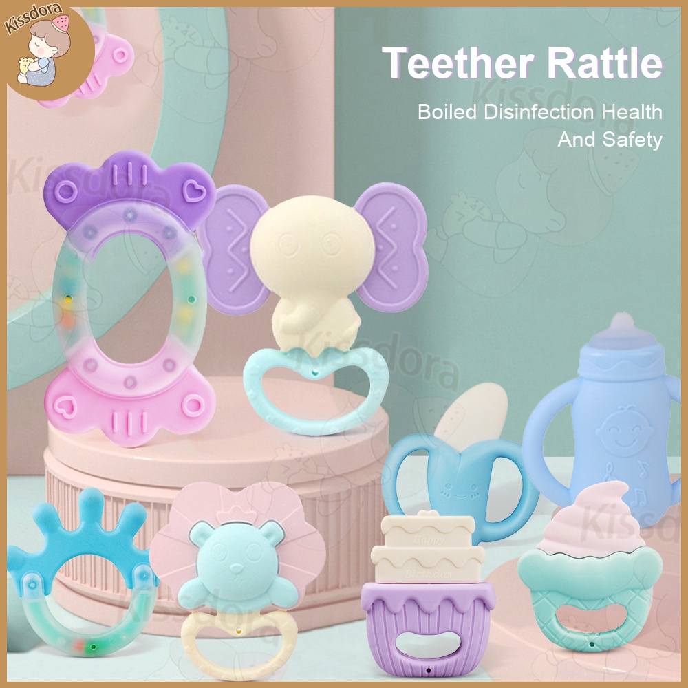 Kissdora Baby teether BPA free baby rattle cute shapes Shopee Philippines