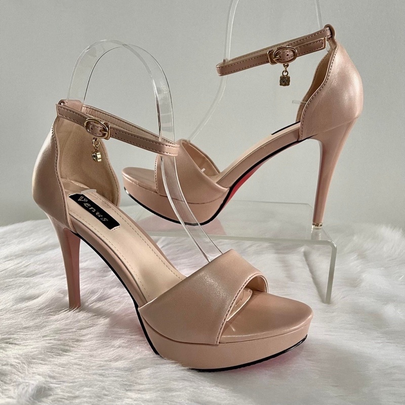 ELEGANT CASUAL PARTY HEELS APRICOT NUDE COLOUR 4 INCHES