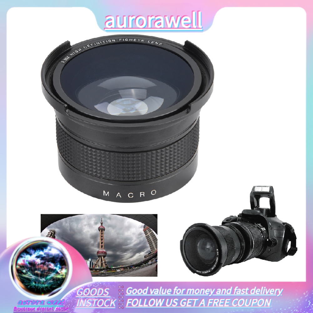Objectif Fisheye 58 MM 0.35X Objectif Super Grand Angle Pour