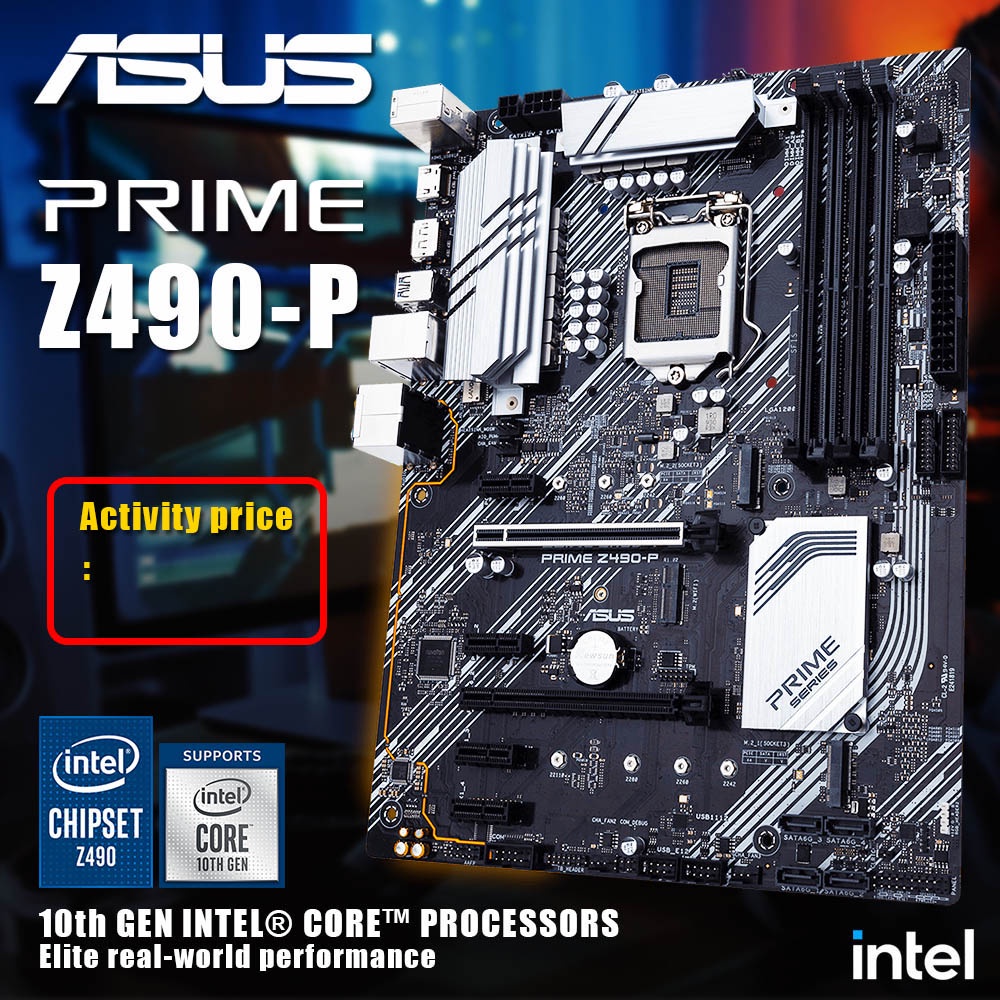 ASUS PRIME Z490 P Support Intel Z490 LGA 1200 ATX Motherboard PCI E 3.0